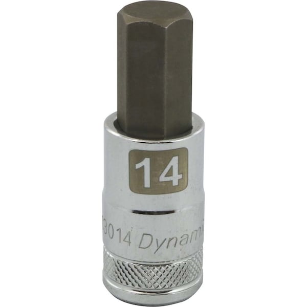 Tools 1/2" Drive Metric Hex Head, 14mm Bit Std Length, Chrome Socket
